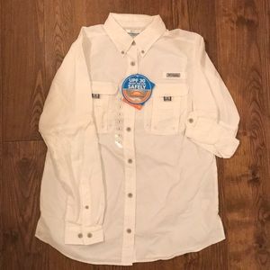 Columbia PFG white long-sleeve